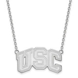 Image of 18" 14K White Gold University of Southern California Necklace LogoArt 4W032USC-18