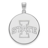 Image of 14K White Gold Iowa State University XL Disc Pendant by LogoArt (4W042IAS)