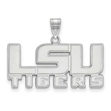 Image of 14K White Gold Louisiana State University Medium Pendant by LogoArt (4W043LSU)