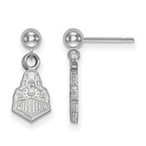 Image of 14K White Gold Purdue Earrings Dangle Ball by LogoArt (4W045PU)