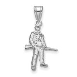 Image of 14K White Gold West Virginia University Large Pendant by LogoArt (4W046WVU)