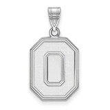 Image of 14K White Gold Ohio State University Large Pendant by LogoArt (4W047OSU)