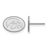 Image of 14K White Gold University of Iowa X-Small Post Earrings by LogoArt (4W050UIA)
