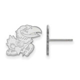 Image of 14K White Gold University of Kansas Small Post Earrings by LogoArt (4W056UKS)