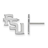 Image of 14K White Gold Florida State University Small Post Earrings by LogoArt 4W065FSU