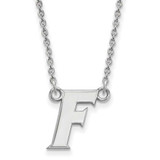 Image of 18" 14K White Gold University of Florida Small Pendant Necklace LogoArt 4W065UFL-18