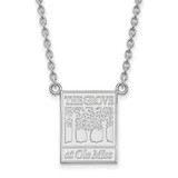Image of 18" 14K White Gold University of Mississippi Lg Pendant Necklace LogoArt 4W065UMS-18