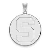 Image of 14K White Gold Michigan State University XL Disc Pendant by LogoArt (4W068MIS)