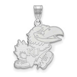 Image of 14K White Gold University of Kansas Large Pendant by LogoArt (4W068UKS)