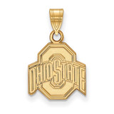 Image of 14K Yellow Gold Ohio State University Small Pendant by LogoArt (4Y002OSU)