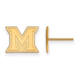 Image of 14K Yellow Gold Miami University X-Small Post Earrings by LogoArt (4Y007MU)