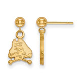 Image of 14K Yellow Gold East Carolina University Earrings Dangle Ball by LogoArt