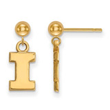 Image of 14K Yellow Gold University of Illinois Earrings Dangle Ball by LogoArt