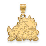 Image of 14K Yellow Gold Texas Christian University Medium Pendant by LogoArt (4Y018TCU)