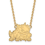Image of 18" 14K Yellow Gold Texas Christian University Lg Pendant Necklace LogoArt 4Y025TCU