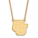 Image of 18" 14K Yellow Gold University of Colorado Lg Pendant Necklace LogoArt 4Y033UCO-18
