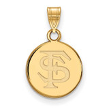 Image of 14K Yellow Gold Florida State University Small Disc Pendant by LogoArt