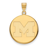 Image of 14K Yellow Gold Michigan (University Of) Large Disc Pendant by LogoArt