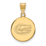 Image of 14K Yellow Gold University of Florida Medium Disc Pendant by LogoArt (4Y039UFL)