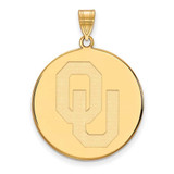 Image of 14K Yellow Gold University of Oklahoma XL Disc Pendant by LogoArt (4Y040UOK)