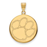 Image of 14K Yellow Gold Clemson University Large Disc Pendant by LogoArt