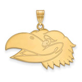 Image of 14K Yellow Gold University of Kansas Large Pendant by LogoArt (4Y042UKS)