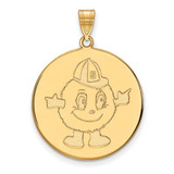 Image of 14K Yellow Gold Syracuse University XL Disc Pendant by LogoArt (4Y046SYU)