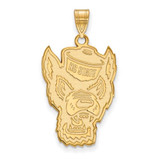 Image of 14K Yellow Gold North Carolina State University XL Pendant by LogoArt (4Y047NCS)