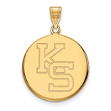 Image of 14K Yellow Gold Kansas State University Large Pendant by LogoArt (4Y068KSU)
