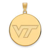 Image of 14K Yellow Gold Virginia Tech XL Disc Pendant by LogoArt (4Y068VTE)