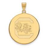 Image of 14K Yellow Gold University of South Carolina XL Disc Pendant by LogoArt