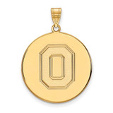 Image of 14K Yellow Gold Ohio State University XL Disc Pendant by LogoArt (4Y091OSU)