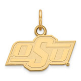 Image of Gold Plated 925 Silver Oklahoma State University XSmall Pendant LogoArt GP001OKS