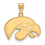 Image of Gold Plated Sterling Silver University of Iowa Medium Pendant LogoArt (GP003UIA)