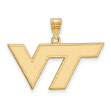 Image of Gold Plated Sterling Silver Virginia Tech Medium Pendant by LogoArt (GP003VTE)