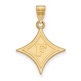 Image of Gold Plated Sterling Silver Furman University Large Pendant by LogoArt GP004FUU