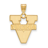 Image of Gold Plated Sterling Silver University of Virginia Lg Pendant LogoArt GP004UVA