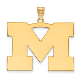 Image of Gold Plated Sterling Silver Michigan (University Of) XL Pendant by LogoArt