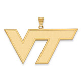 Image of Gold Plated Sterling Silver Virginia Tech XL Pendant by LogoArt