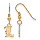 Image of Gold Plated 925 Silver University of Louisville XSmall Earrings LogoArt GP006UL