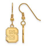 Image of Gold Plated 925 Silver North Carolina State U Sm Earrings LogoArt GP007NCS