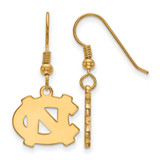Image of Gold Plated 925 Silver University of North Carolina Sm Earrings LogoArt GP007UNC