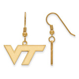 Image of Gold Plated Sterling Silver Virginia Tech Small Dangle Earrings LogoArt GP007VTE