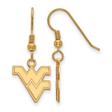 Image of Gold Plated 925 Silver West Virginia University Sm Dangle Earrings LogoArt GP007