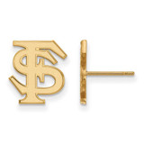 Image of Gold Plated 925 Silver Florida State University Sm Earrings LogoArt GP009FSU