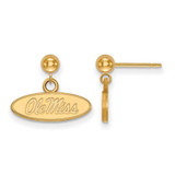 Image of Gold Plated 925 Silver University of Mississippi Earrings Dangle Ball by LogoArt