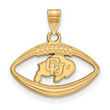 Image of Gold Plated Sterling Silver University of Colorado Pendant Football by LogoArt
