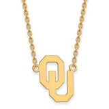 Image of 18" Gold Plated Sterling Silver Oklahoma Large Pendant w/ Necklace by LogoArt