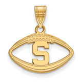 Image of Gold Plated Sterling Silver Michigan State University Pendant Football LogoArt