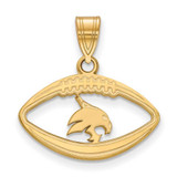 Image of Gold-Plated Sterling Silver LogoArt Texas State University Pendant in Football